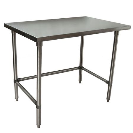 BK RESOURCES Stainless Steel Work Table Flat Top With Open Base 48"Wx30"D VTTOB-4830